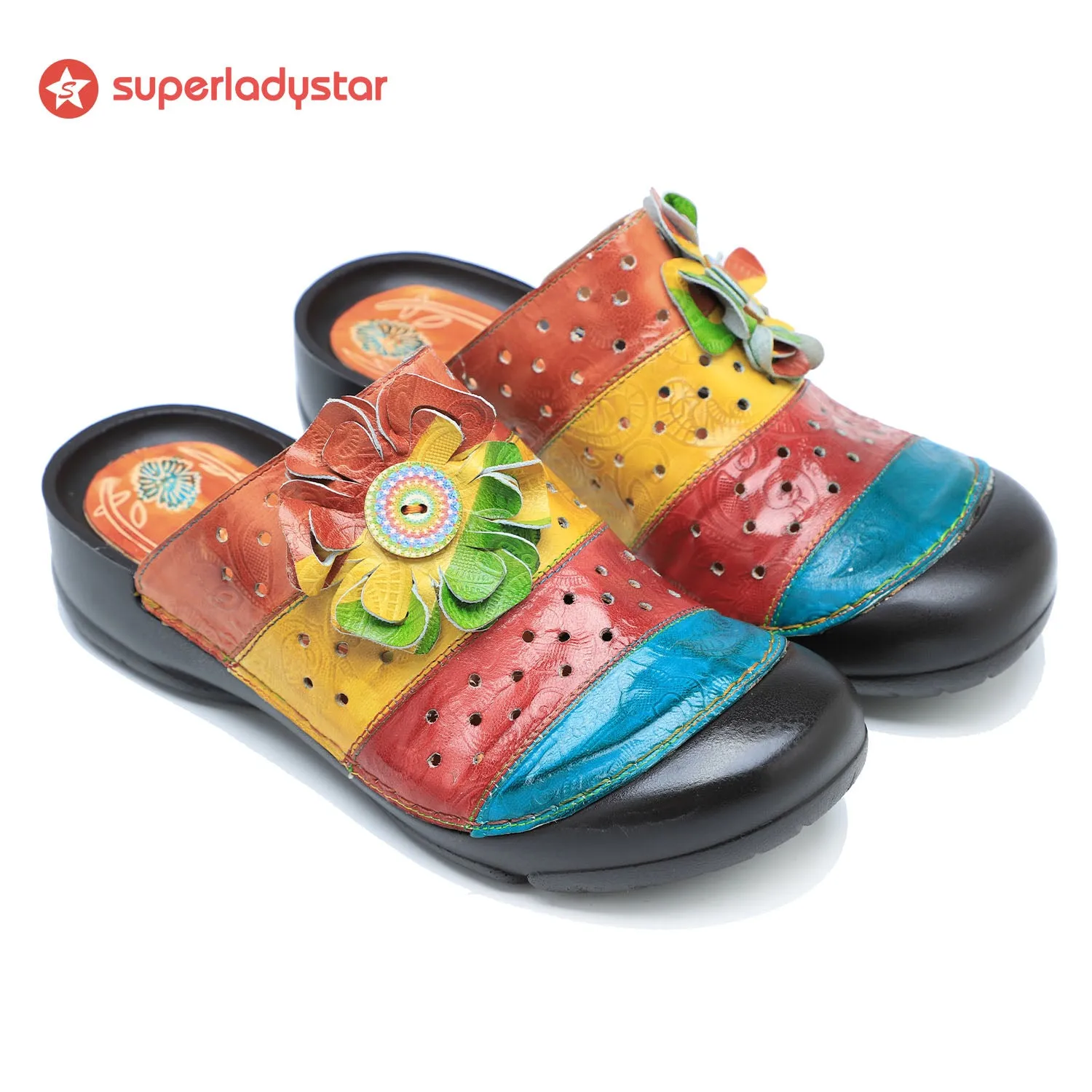 Vintage Handmade Stitching Colorful Sandals sold by superladystar product image thumbnail 4