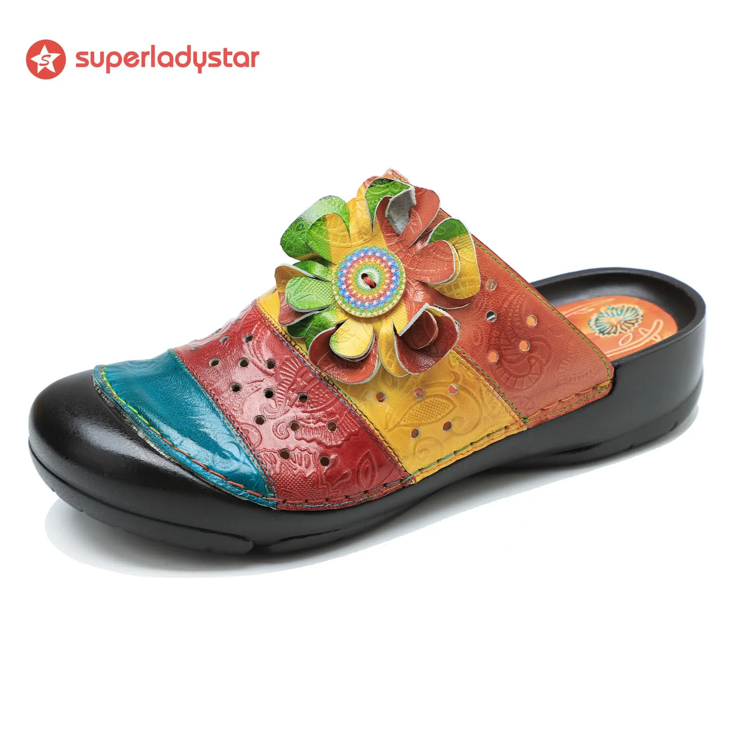 Vintage Handmade Stitching Colorful Sandals sold by superladystar product image thumbnail 5