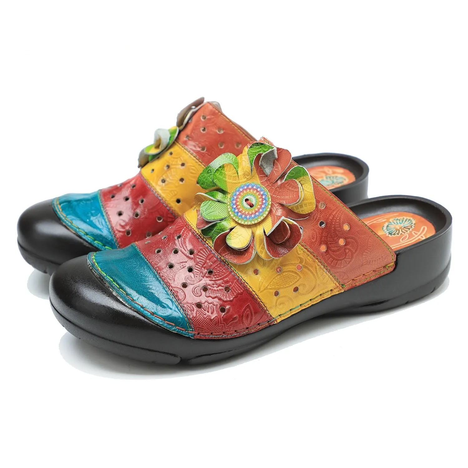 Vintage Handmade Stitching Colorful Sandals sold by superladystar