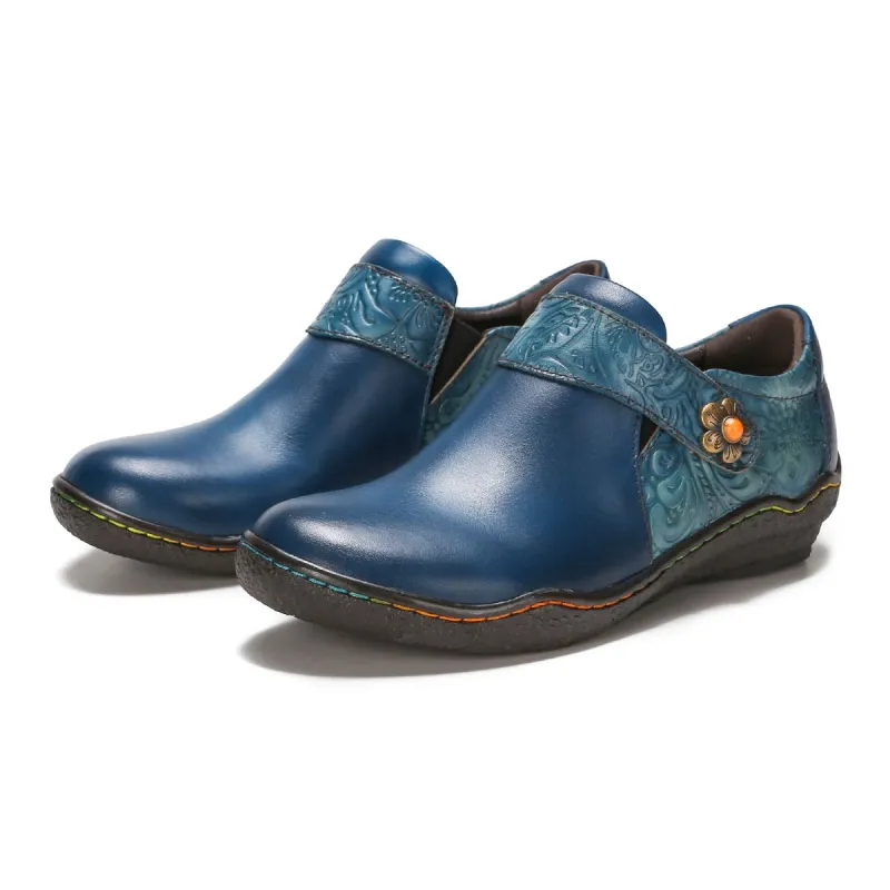 Vintage Genuine Leather Comfy Flat Shoes sold by superladystar