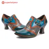 Vintage Soft Leather Handmade Kitten Heel Pumps sold by superladystar