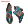 Vintage Soft Leather Handmade Kitten Heel Pumps sold by superladystar