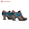 Vintage Soft Leather Handmade Kitten Heel Pumps sold by superladystar