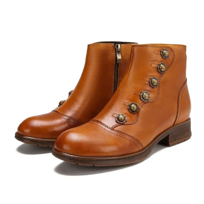 Retro Painted Pure Color Ankle Boots sold by superladystar