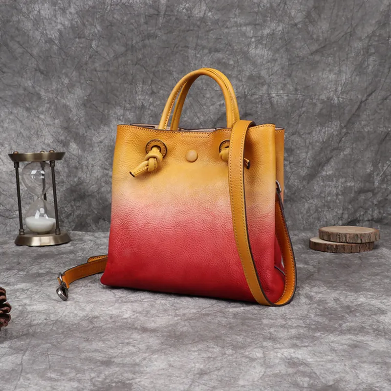 Vintage Handmade Soft Gradient Color Durable Handbag sold by superladystar