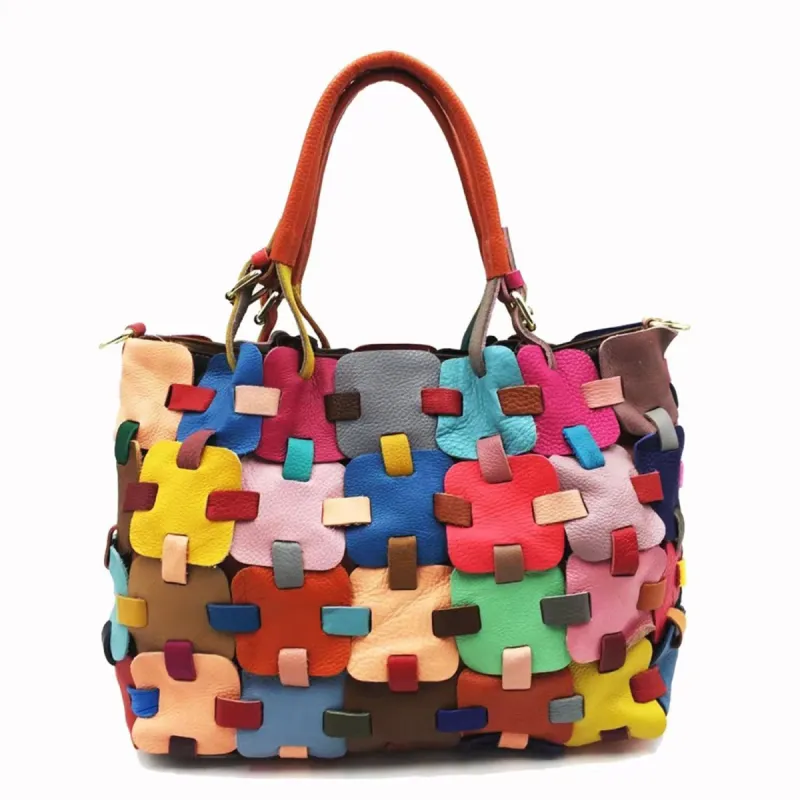 Female Floral Color Matching Fashion Handbag sold by superladystar