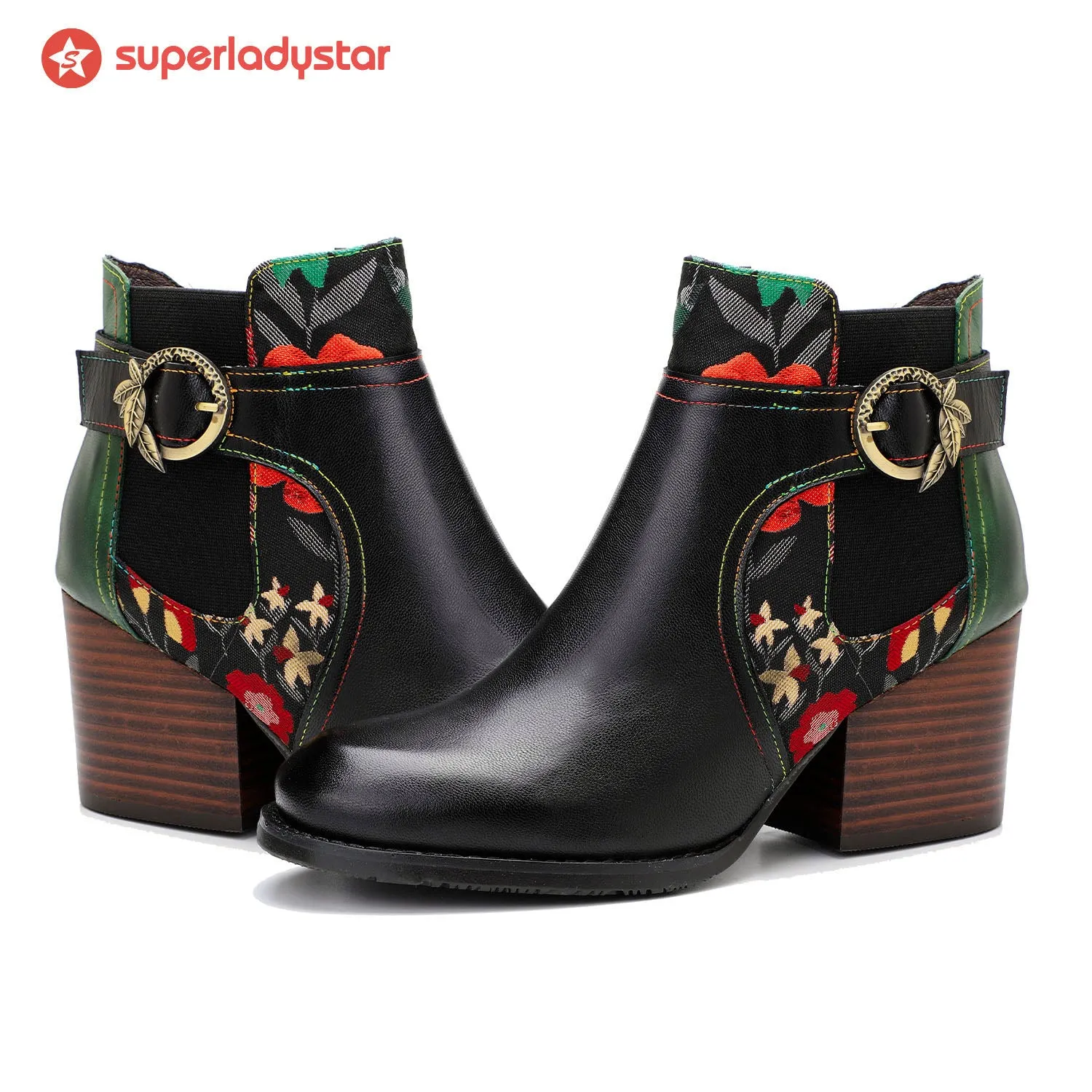 Vintage Handmade Stitching Comfort Ankle Boots sold by superladystar product image thumbnail 3