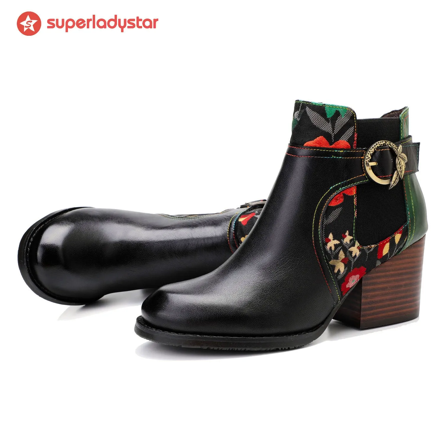 Vintage Handmade Stitching Comfort Ankle Boots sold by superladystar product image thumbnail 2