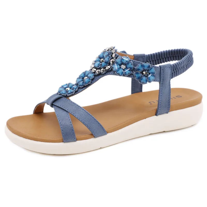 Bohemian Beach Comfortable Flat Sandals sold by superladystar