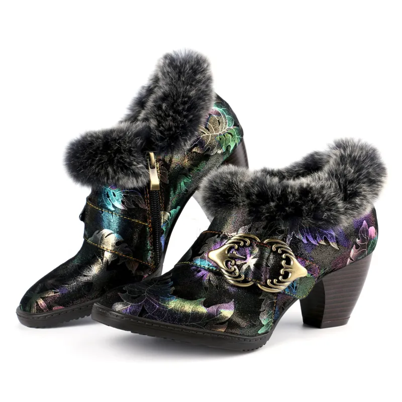 Gorgeous Comfortable Fur Collar Warm Pumps sold by superladystar