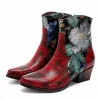 Floral Genuine Leather Handmade Comfy Boots sold by superladystar