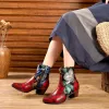 Floral Genuine Leather Handmade Comfy Boots sold by superladystar