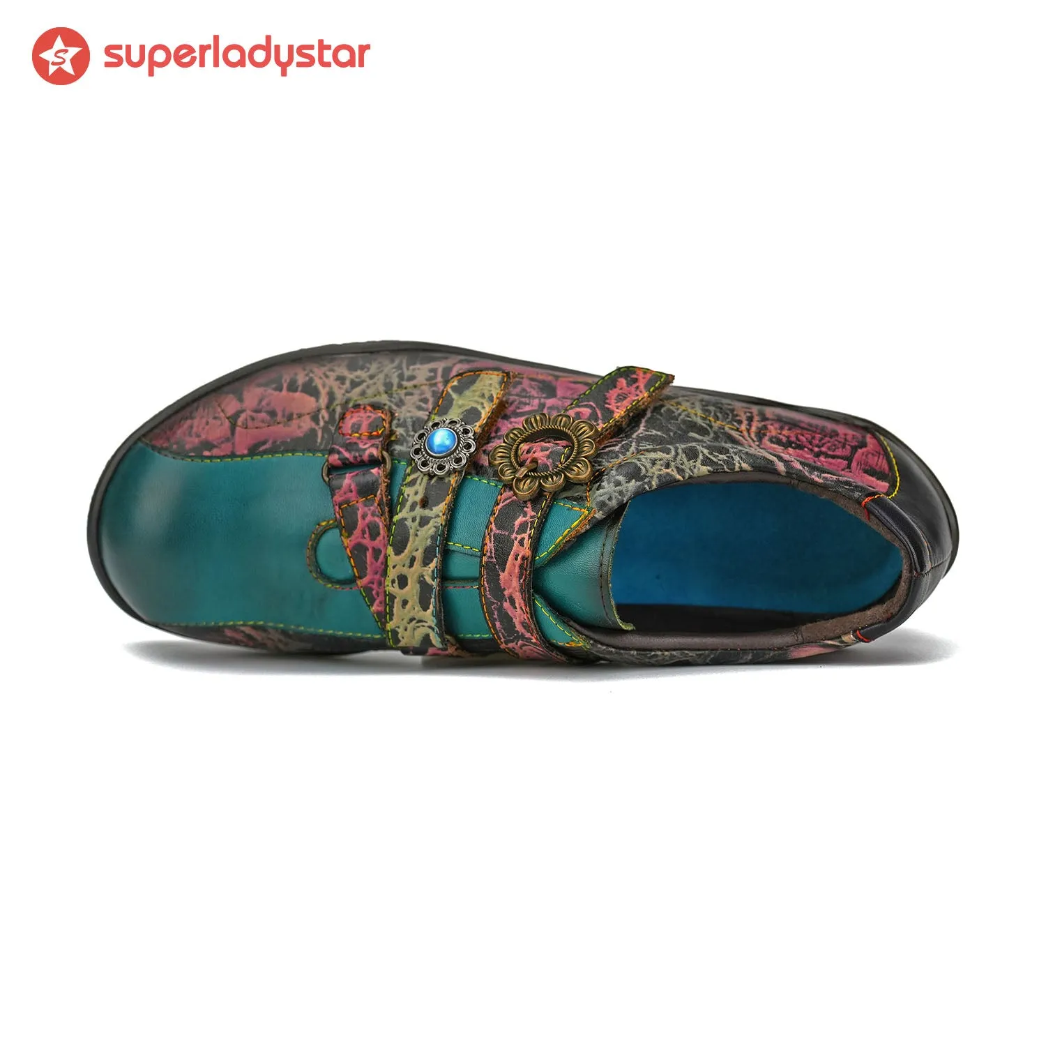 Vintage Hand Painted Genuine Leather Flat Shoes sold by superladystar product image thumbnail 2