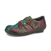 Vintage Hand Painted Genuine Leather Flat Shoes sold by superladystar