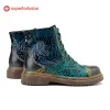 Retro Stitching Low Heel Ankle Boots sold by superladystar