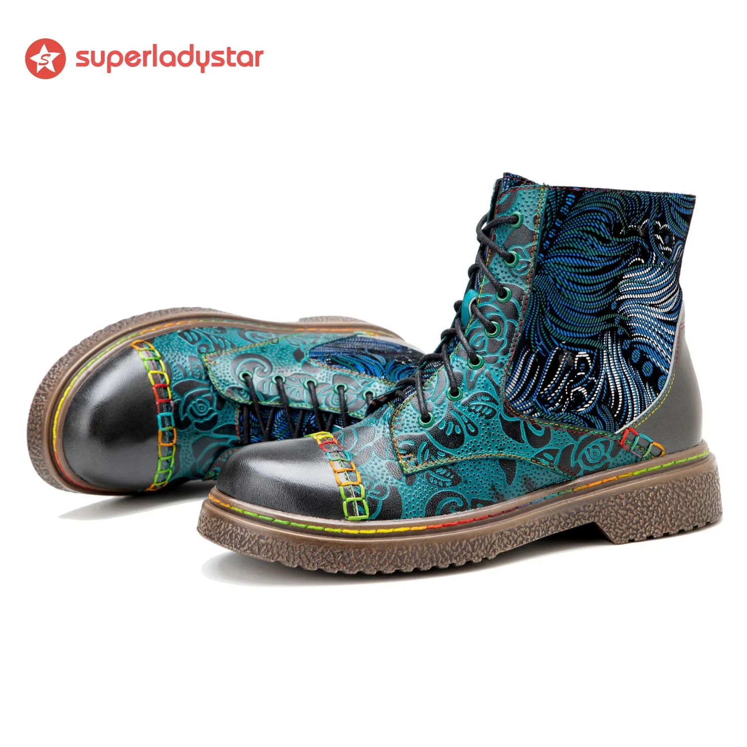 Retro Stitching Low Heel Ankle Boots sold by superladystar product image thumbnail 3