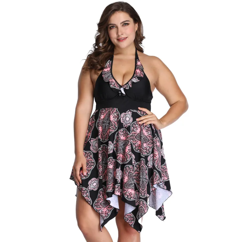 Floral Print Two Piece Swimdress sold by superladystar