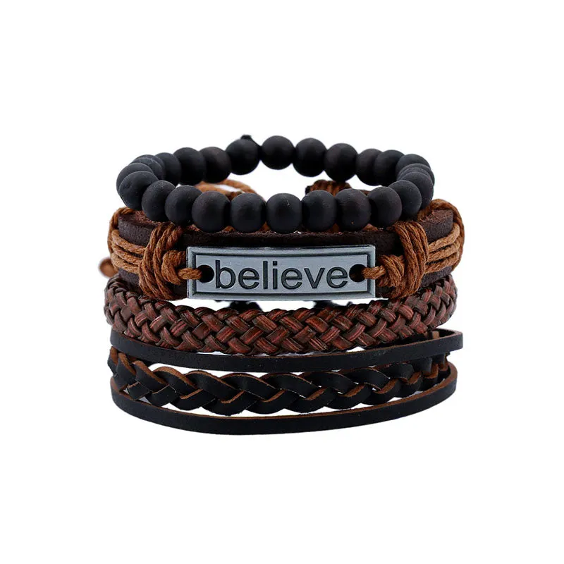 Multi-layer Beaded Cowhide Bracelet sold by superladystar product image thumbnail 2