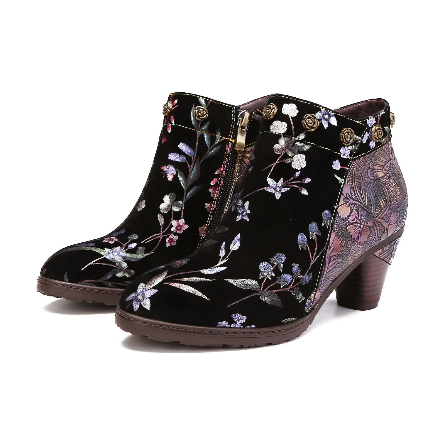 Genuine Leather Embossed Comfy Shoes sold by superladystar