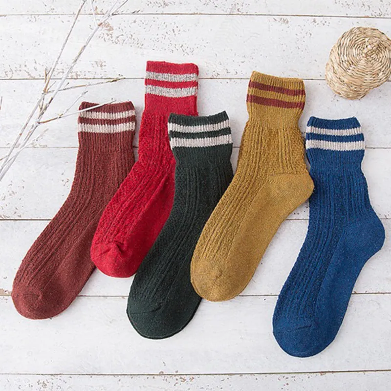 Vintage Blended Simple Comfortable Warm Socks sold by superladystar