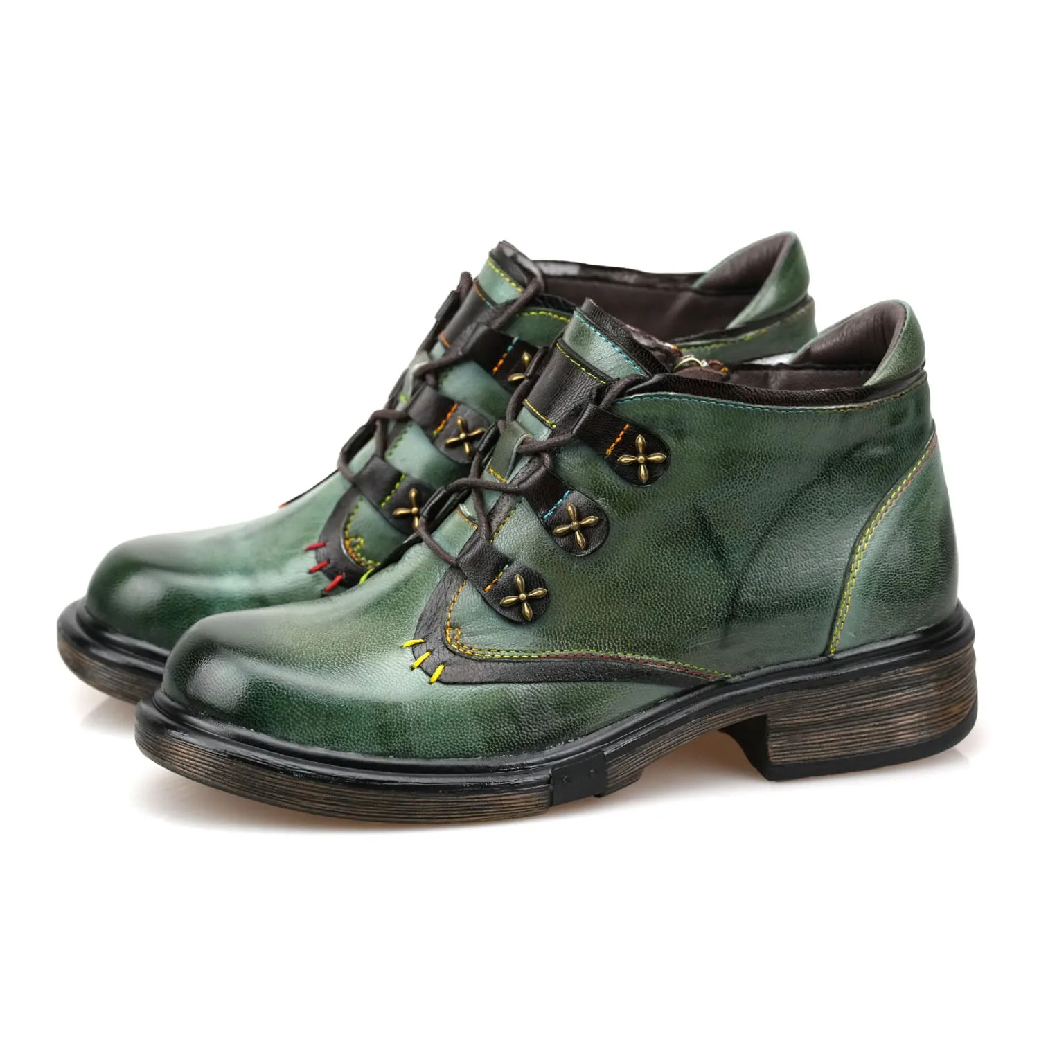 Vintage Retro Vibrant Painted Comfy Flat Shoes sold by superladystar