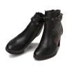Retro Handmade Embossed Floral Stitching Booties sold by superladystar