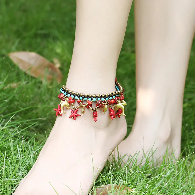 Bohemian Starfish Hand Woven Anklet sold by superladystar product image thumbnail 2