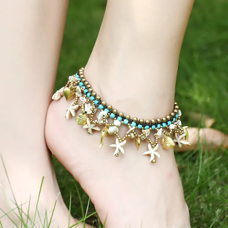 Bohemian Starfish Hand Woven Anklet sold by superladystar product image thumbnail 3