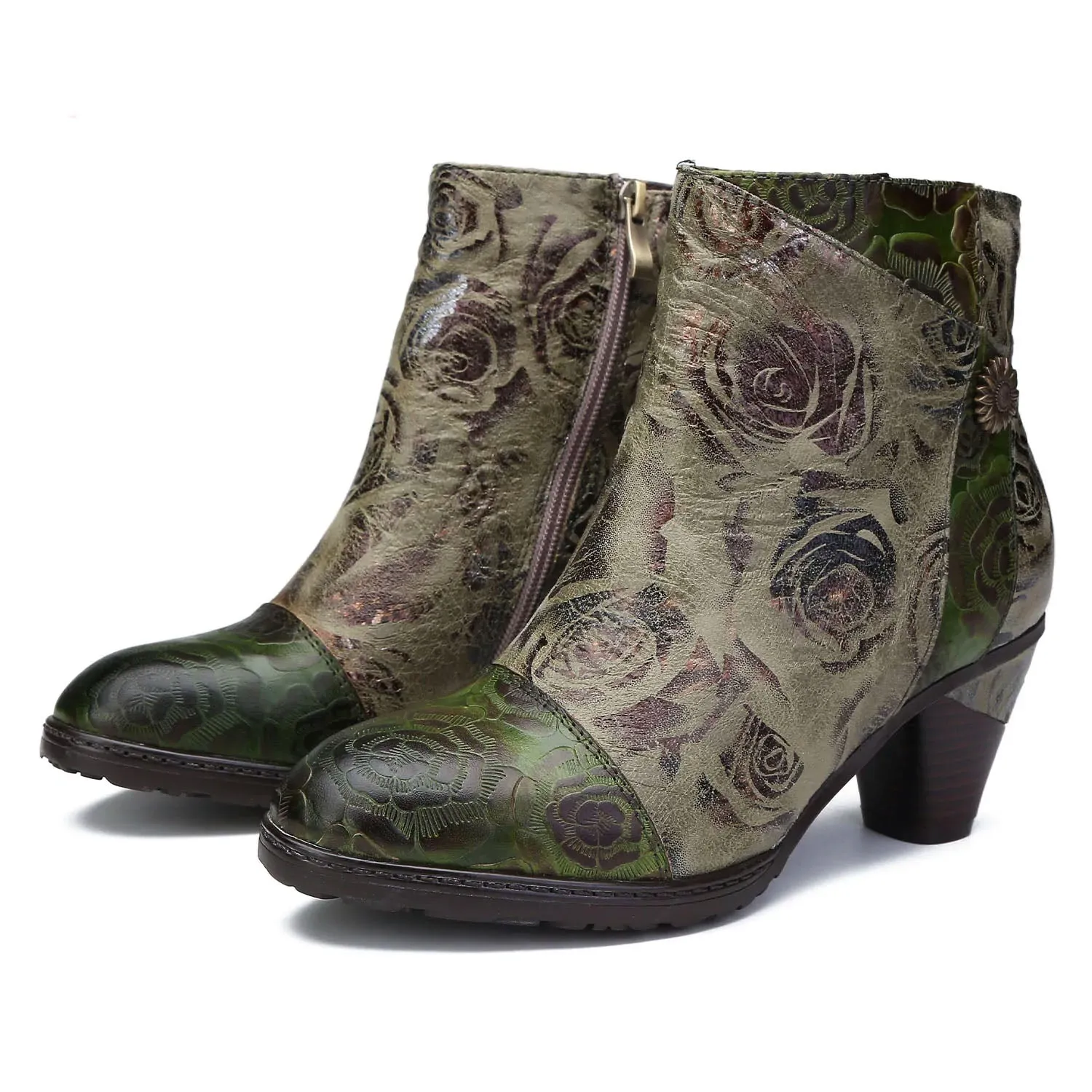 Vintage Handmade Rosy Ankle Boots sold by superladystar