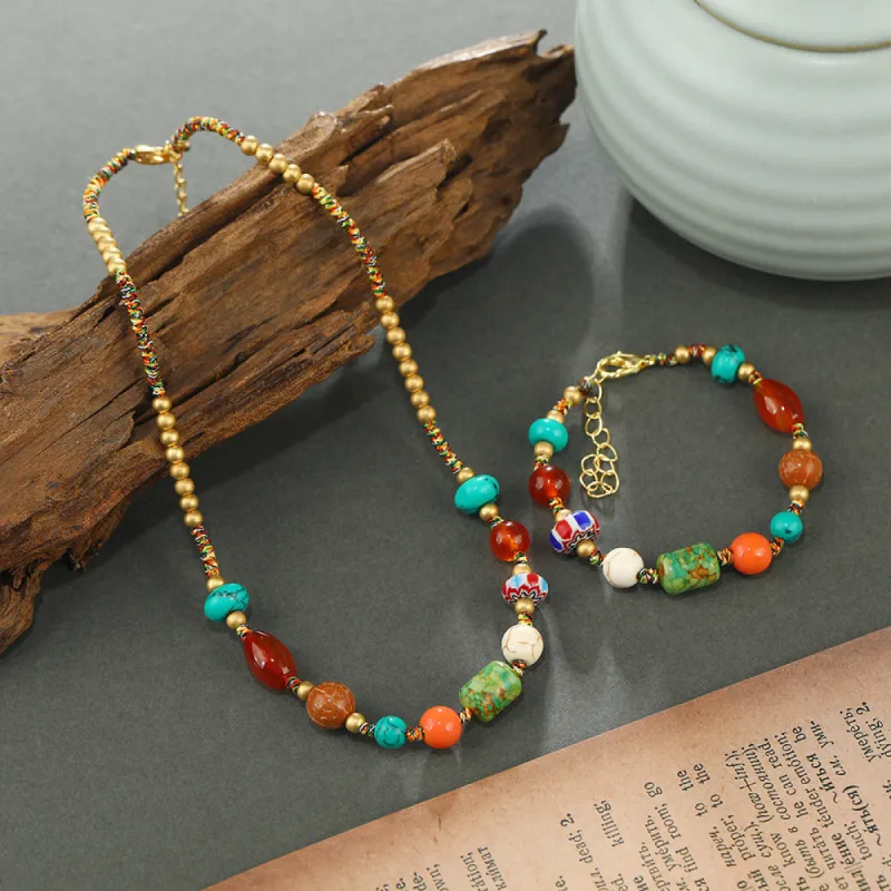 Vintage Turquoise Hand Woven Bracelet or Necklace sold by superladystar