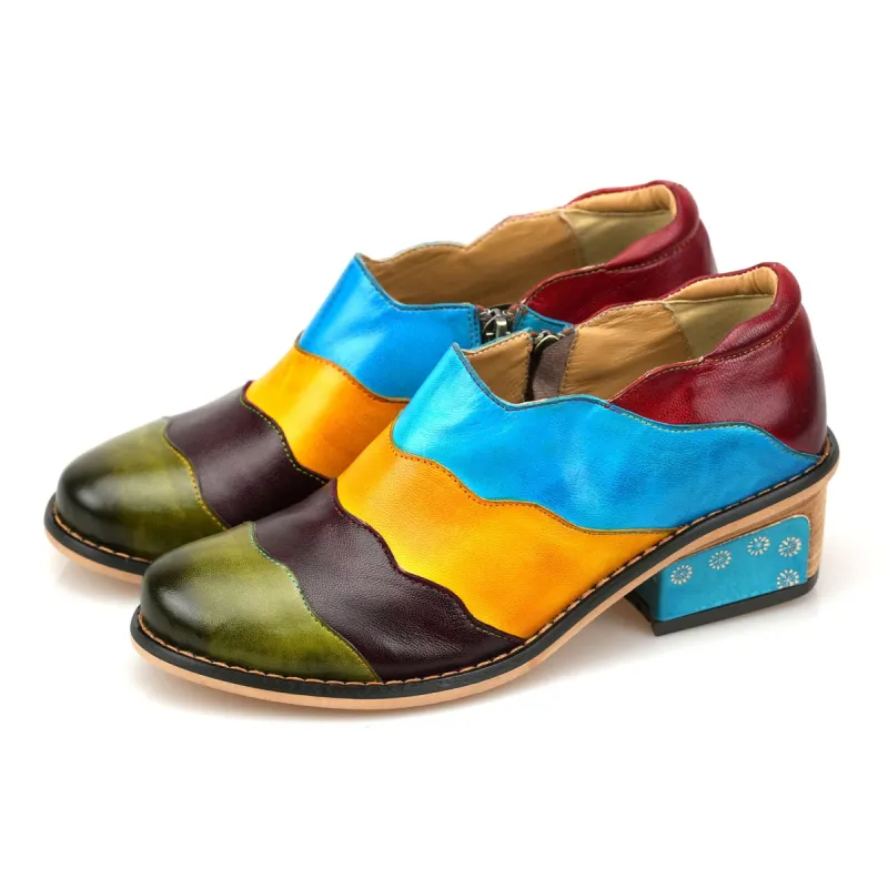 Handmade Vintage Rainbow Dreamland Flat Shoes sold by superladystar