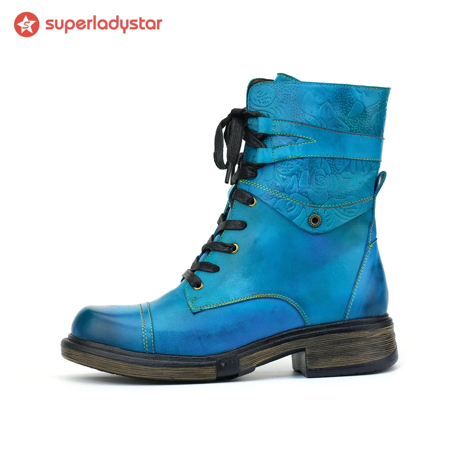 Comfortable Genuine Leather Laces Zipper Ankle Boots sold by superladystar product image thumbnail 4