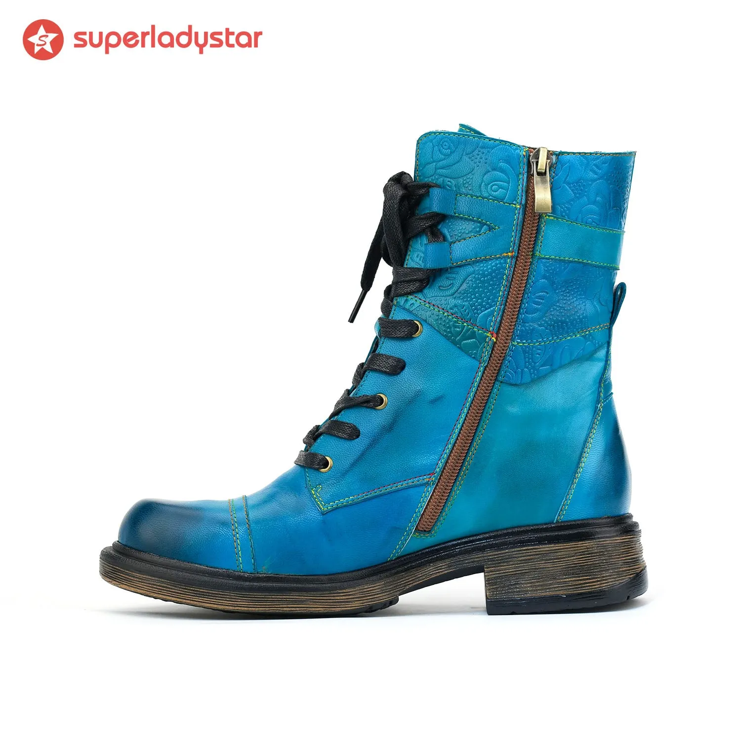 Comfortable Genuine Leather Laces Zipper Ankle Boots sold by superladystar product image thumbnail 5