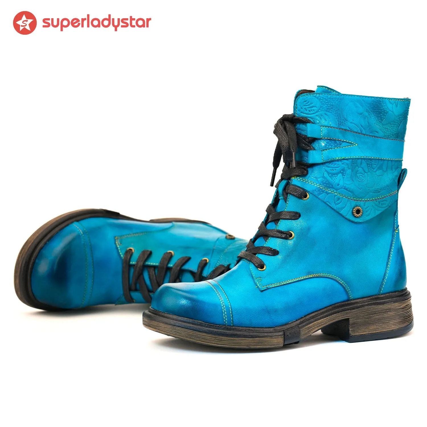 Comfortable Genuine Leather Laces Zipper Ankle Boots sold by superladystar product image thumbnail 2