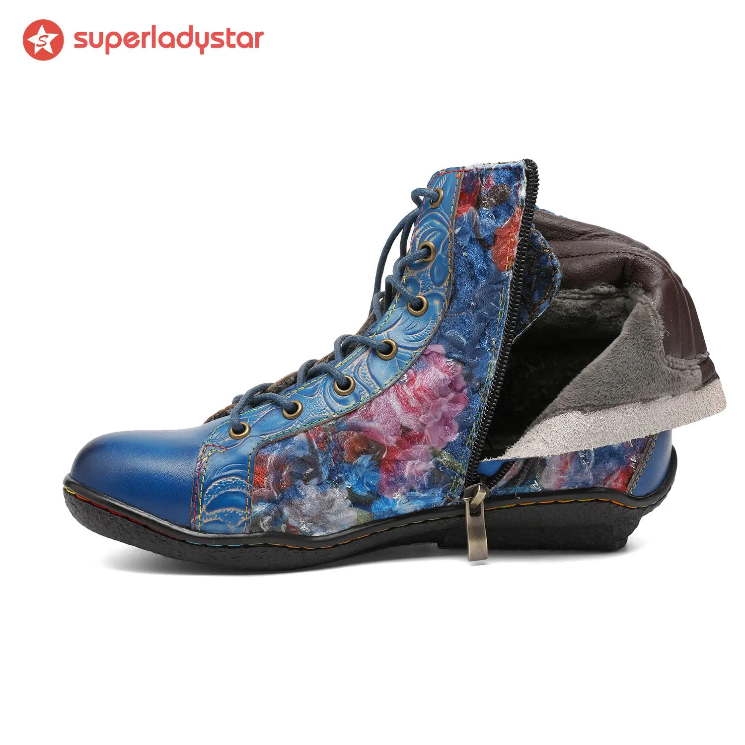 Handcrafted Vintage Stylish Comfort Printed Walking Boots sold by superladystar product image thumbnail 5