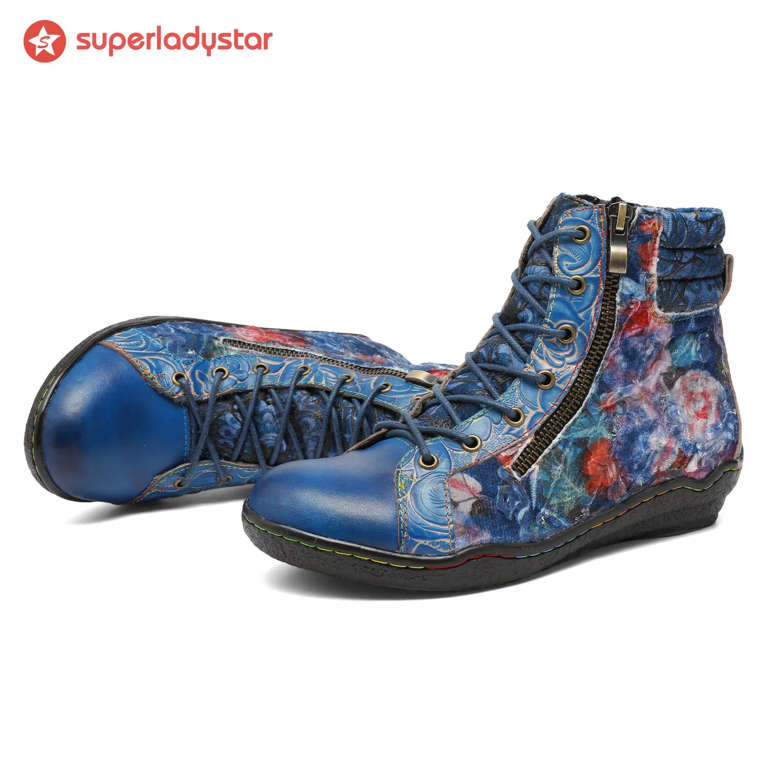 Handcrafted Vintage Stylish Comfort Printed Walking Boots sold by superladystar product image thumbnail 2