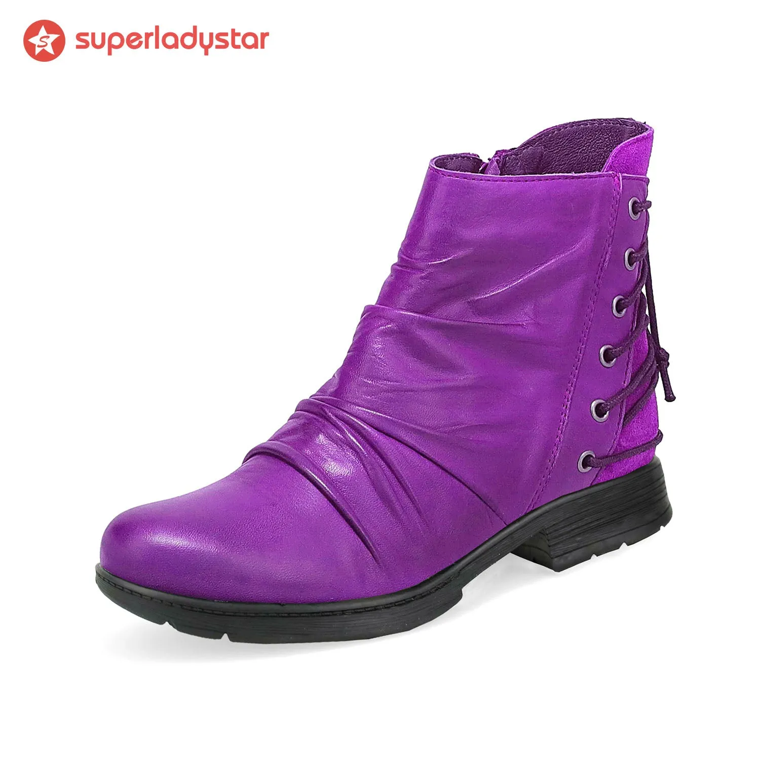 Handmade Cozy Leather Ankle Shoes sold by superladystar product image thumbnail 3