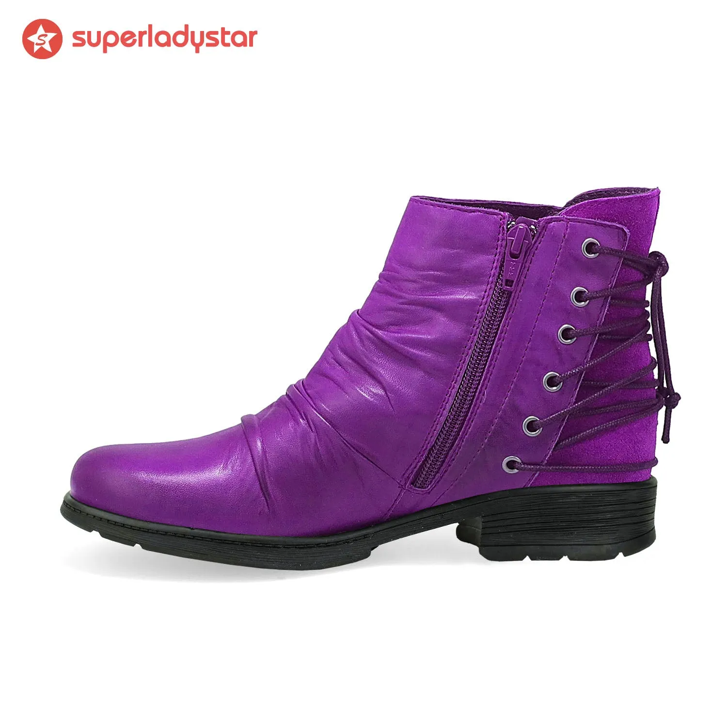 Handmade Cozy Leather Ankle Shoes sold by superladystar product image thumbnail 4
