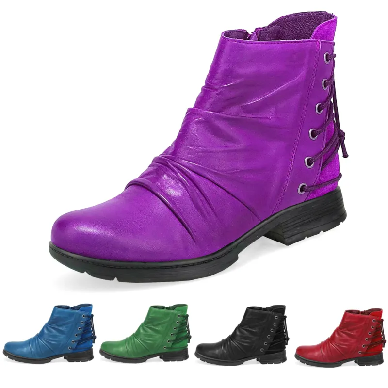 Handmade Cozy Leather Ankle Shoes sold by superladystar