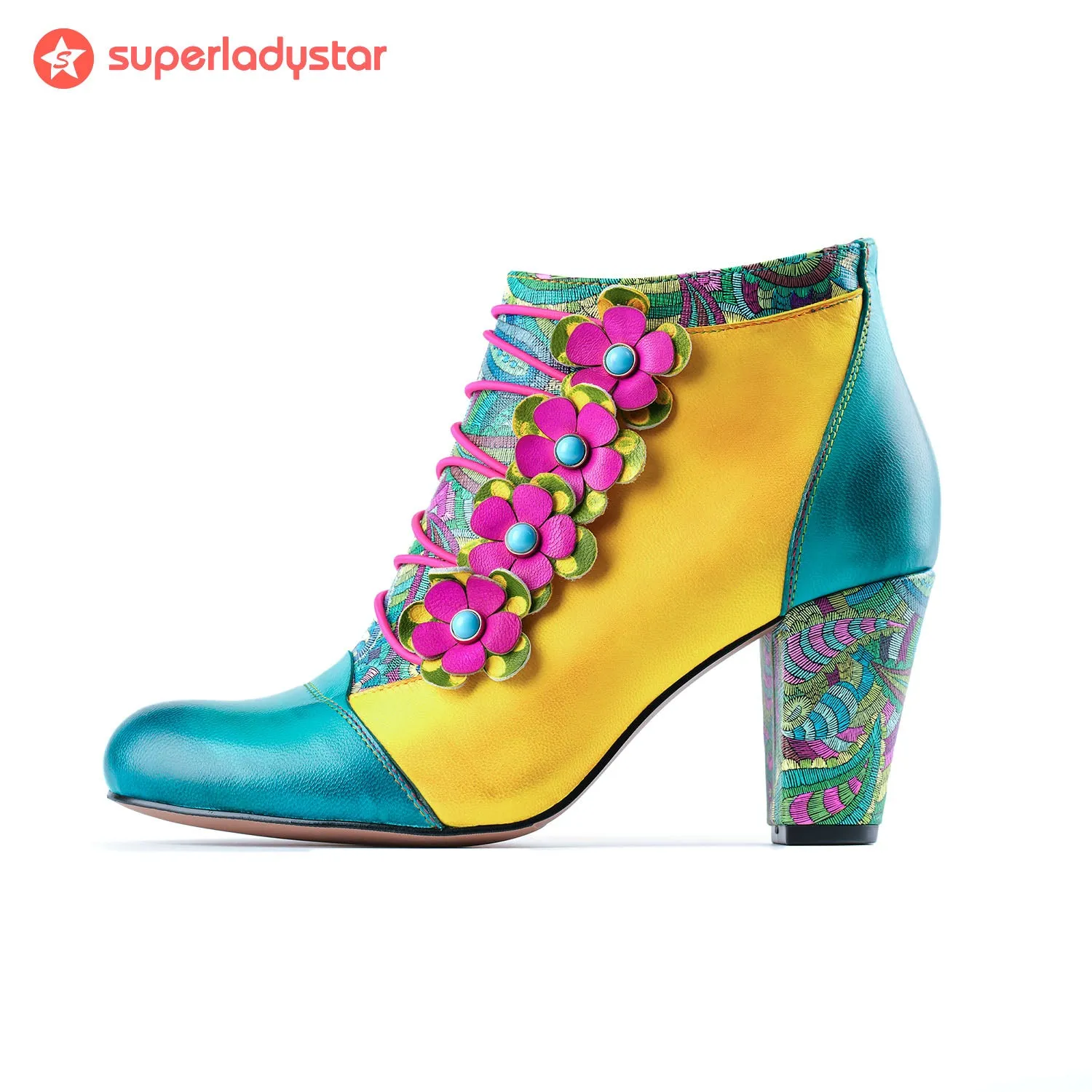Vintage Handmade Bohemian Graffiti Ankle Boots sold by superladystar product image thumbnail 5