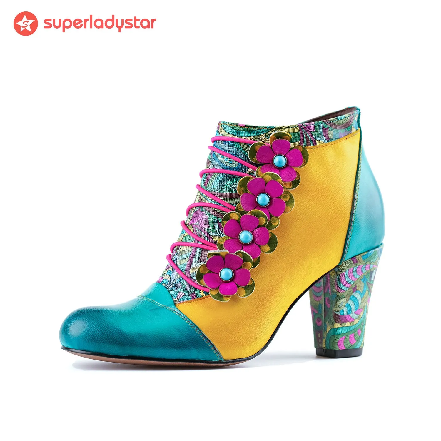 Vintage Handmade Bohemian Graffiti Ankle Boots sold by superladystar product image thumbnail 4