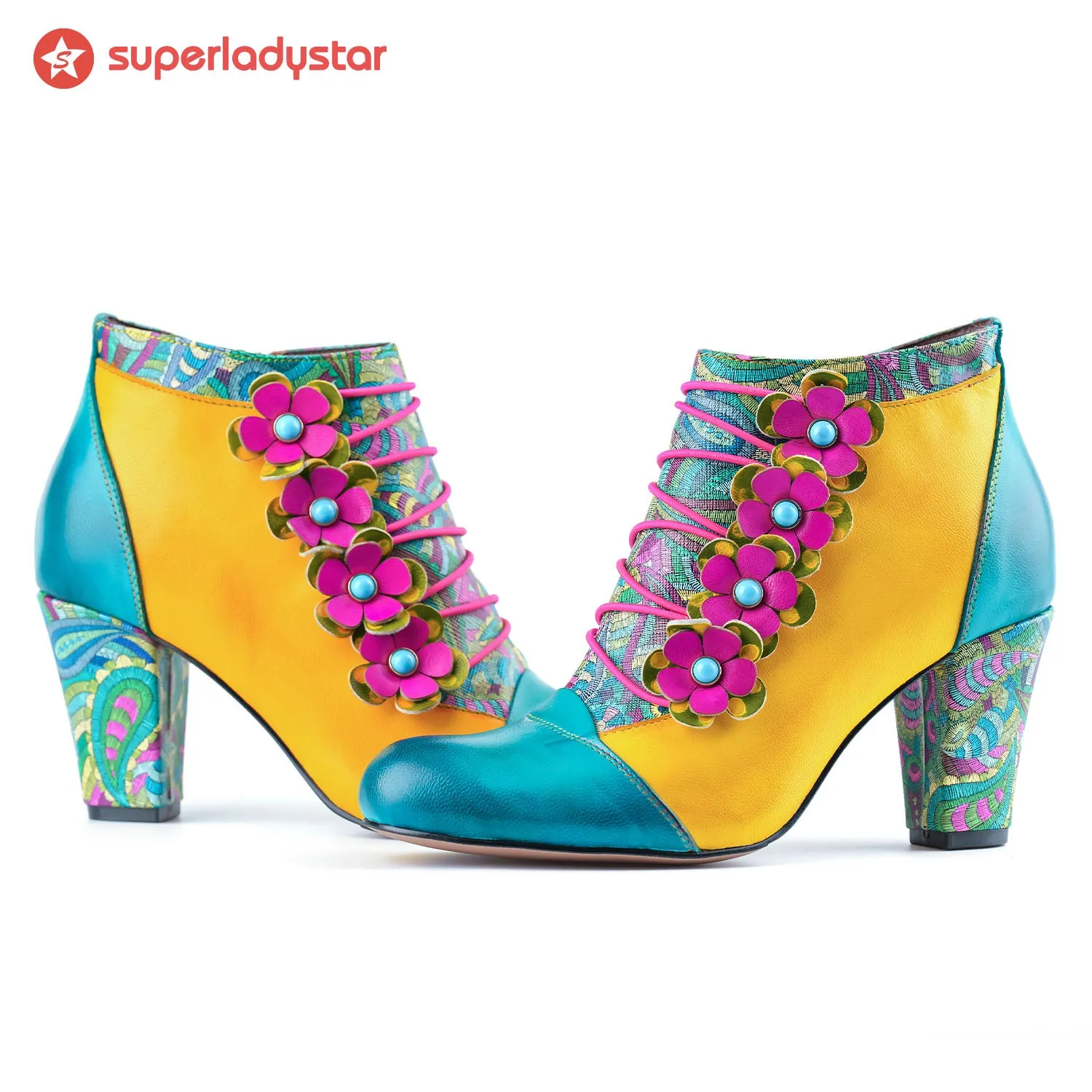 Vintage Handmade Bohemian Graffiti Ankle Boots sold by superladystar product image thumbnail 3