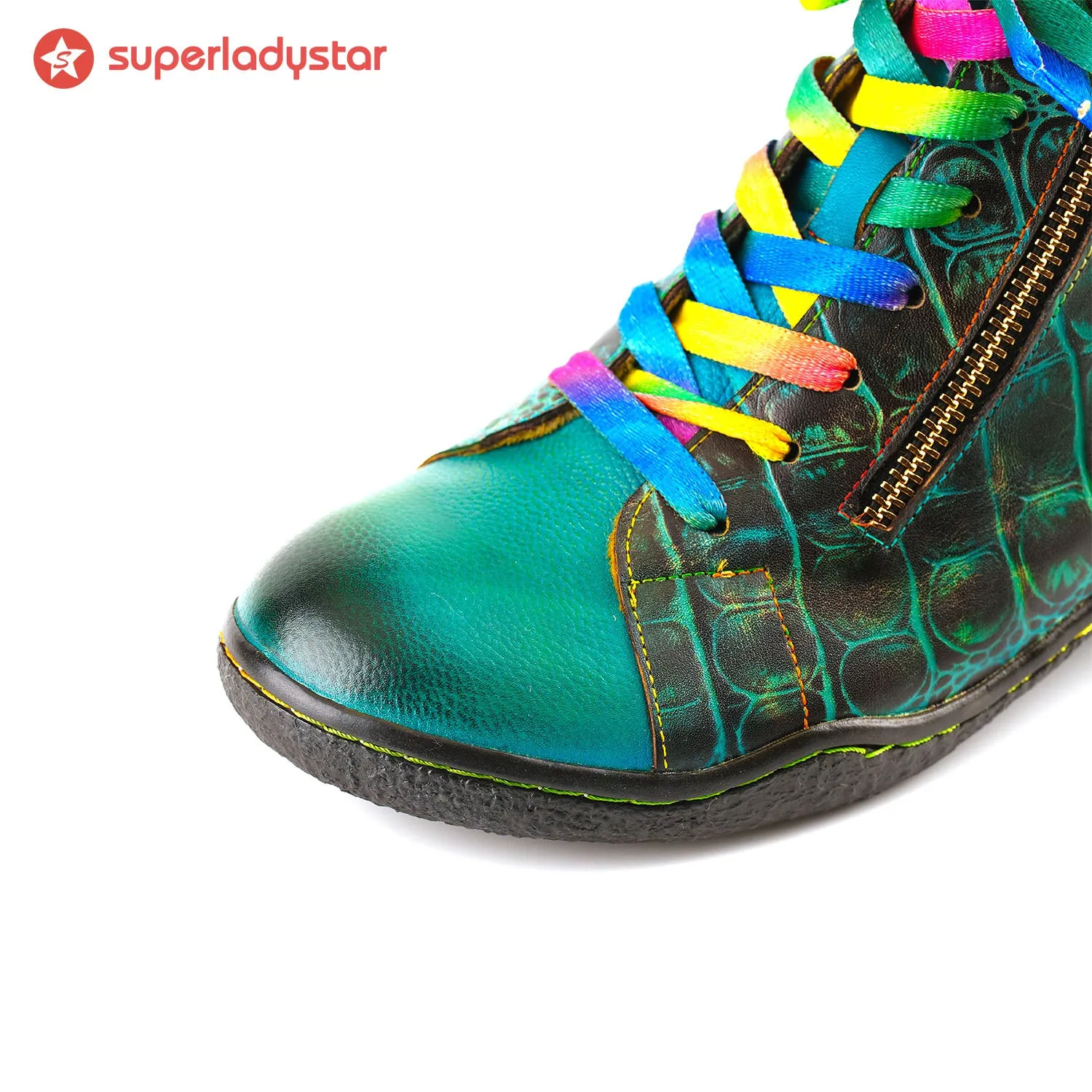 Handcrafted Vintage Colorfu Comfort Walking Boots sold by superladystar product image thumbnail 4