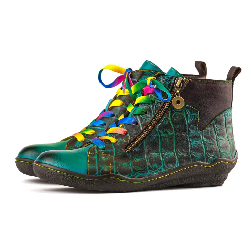 Handcrafted Vintage Colorfu Comfort Walking Boots sold by superladystar