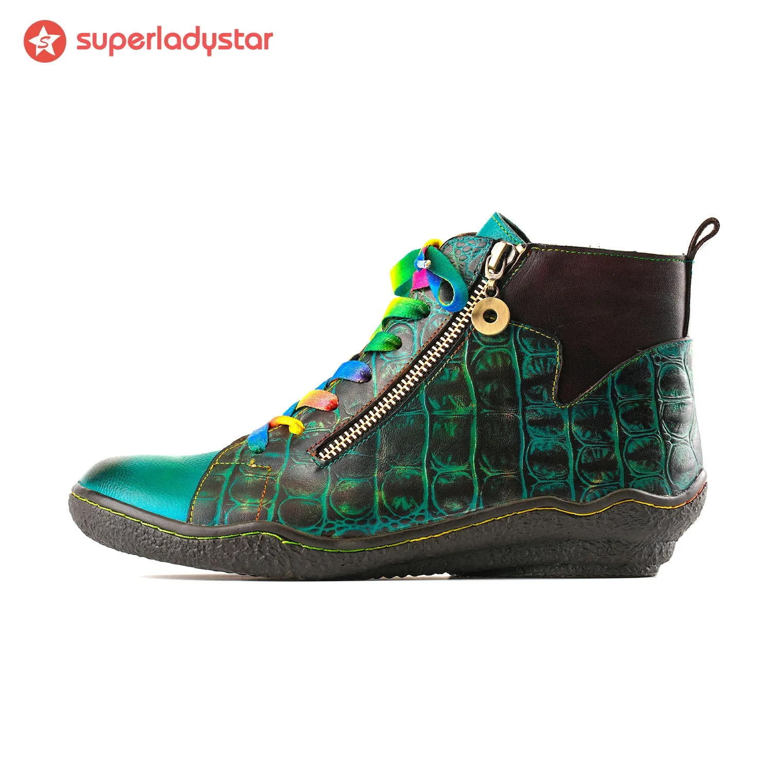 Handcrafted Vintage Colorfu Comfort Walking Boots sold by superladystar product image thumbnail 5