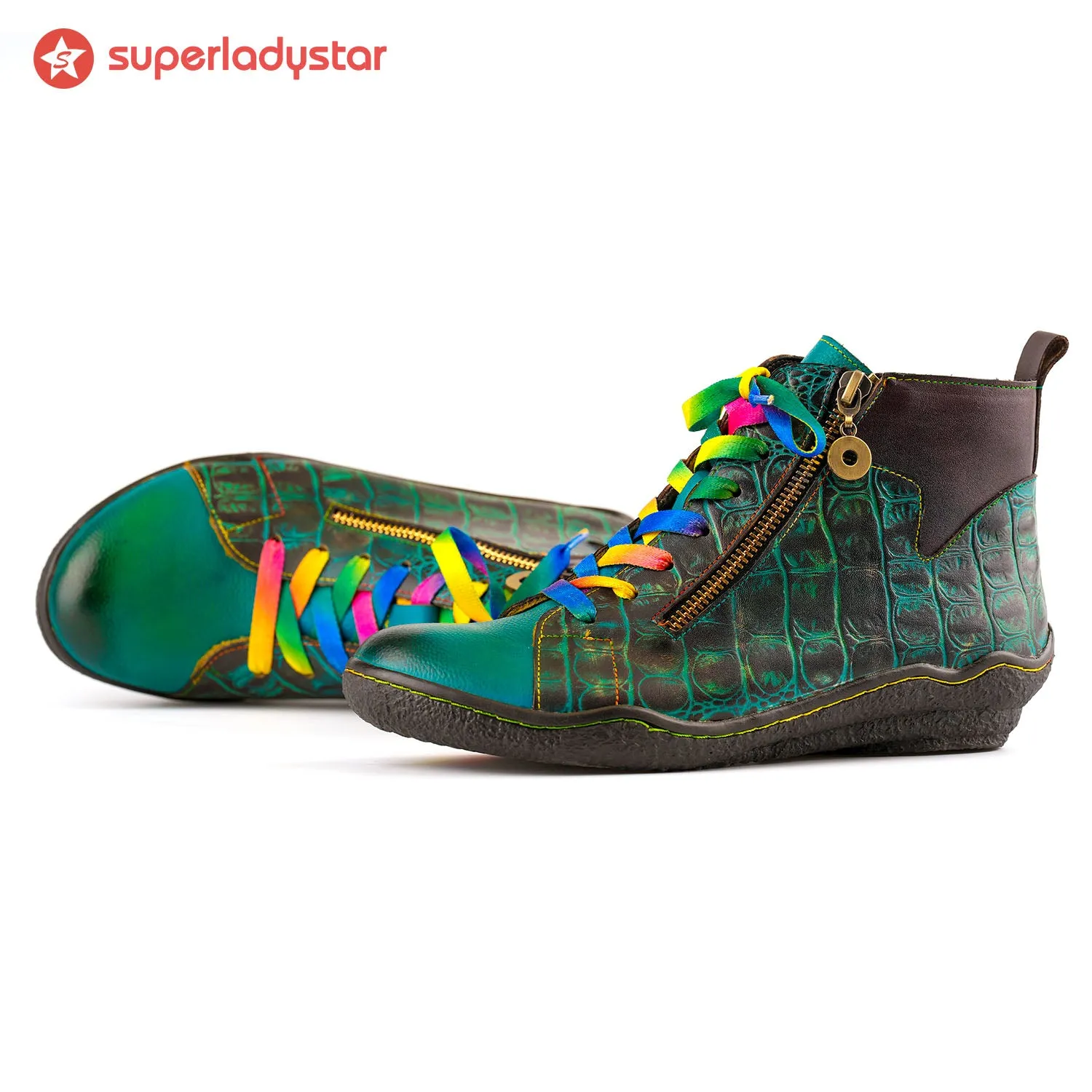 Handcrafted Vintage Colorfu Comfort Walking Boots sold by superladystar product image thumbnail 2