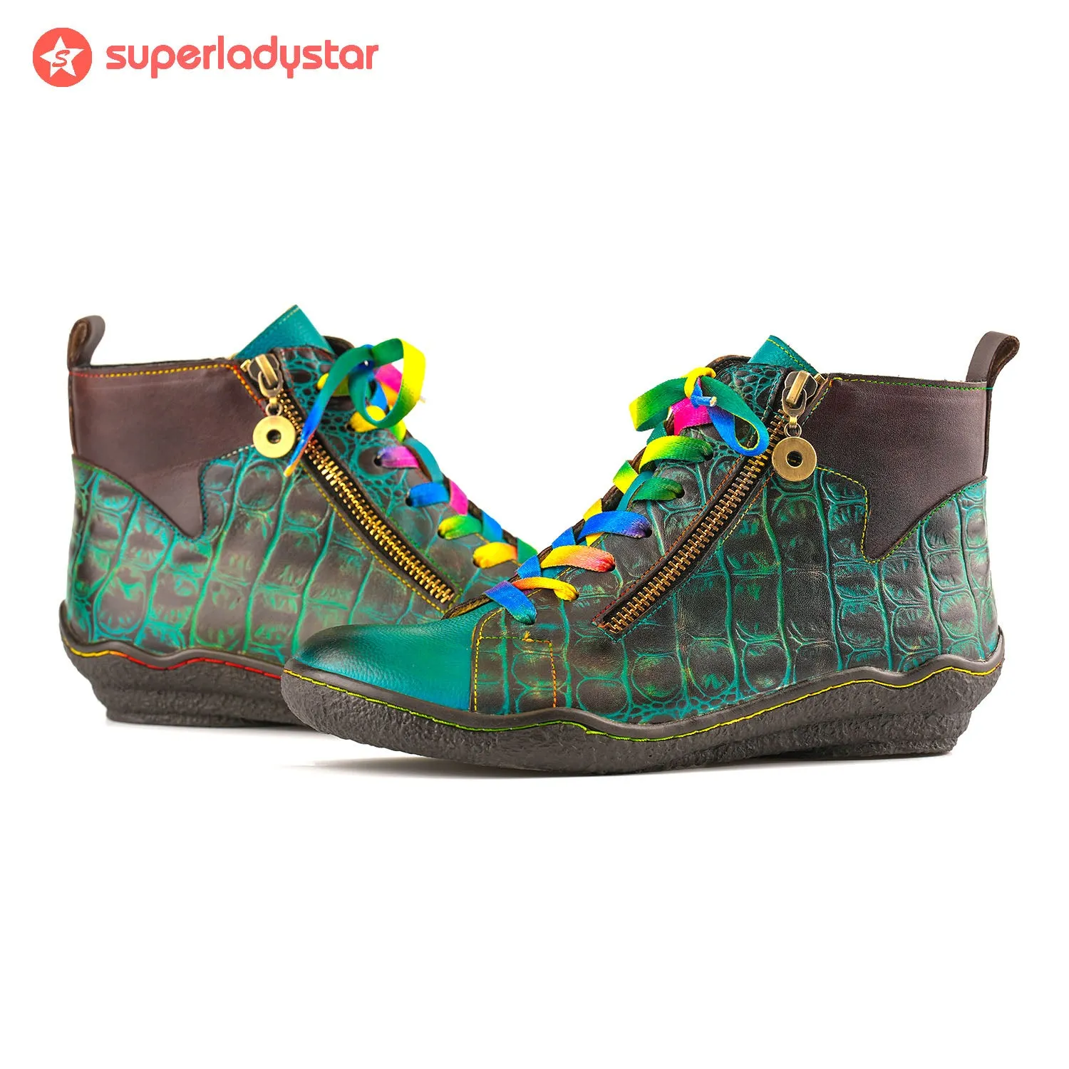 Handcrafted Vintage Colorfu Comfort Walking Boots sold by superladystar product image thumbnail 3