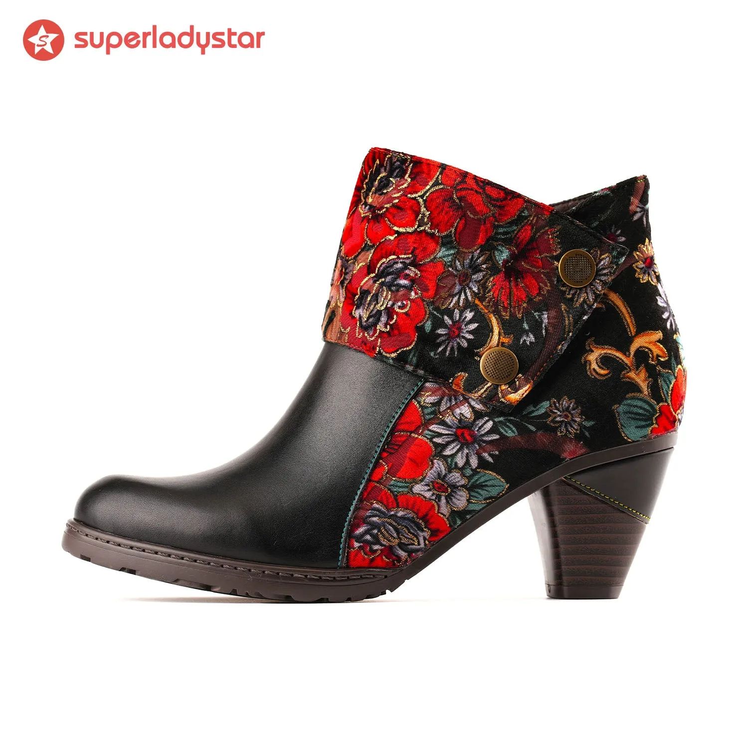 Retro Handmade Radiant Pattern Ankle Boots sold by superladystar product image thumbnail 4
