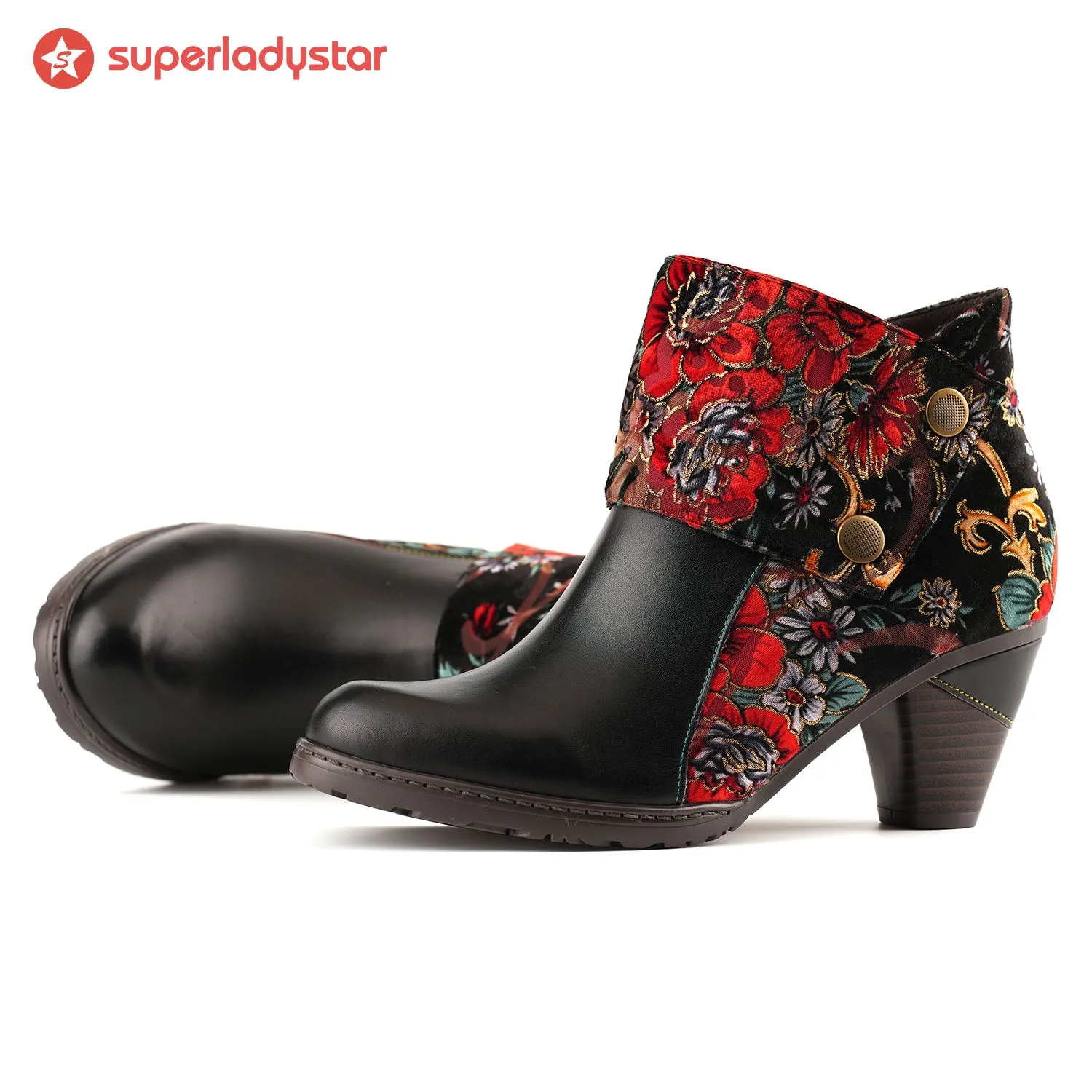 Retro Handmade Radiant Pattern Ankle Boots sold by superladystar product image thumbnail 2