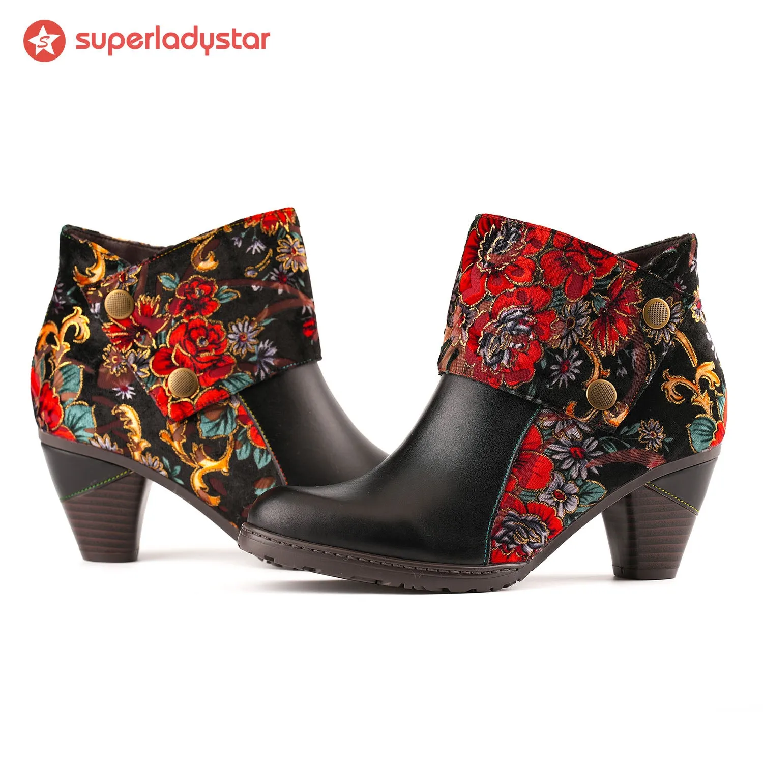 Retro Handmade Radiant Pattern Ankle Boots sold by superladystar product image thumbnail 3
